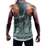Howling Snowy Wolf Painting Print Training Tank Top