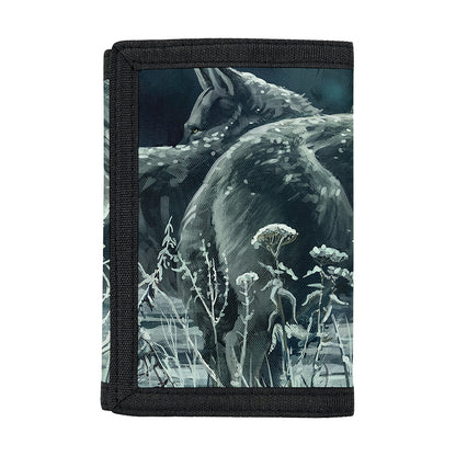 Howling Snowy Wolf Painting Print Trifold Wallet