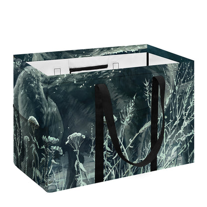 Howling Snowy Wolf Painting Print Utility Tote Bag