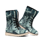 Howling Snowy Wolf Painting Print Winter Boots