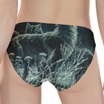 Howling Snowy Wolf Painting Print Women's Panties