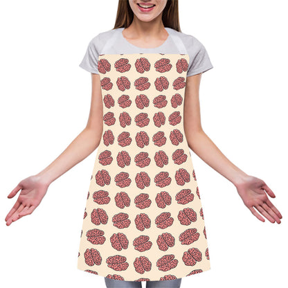 Human Brain Pattern Print Adjustable Apron