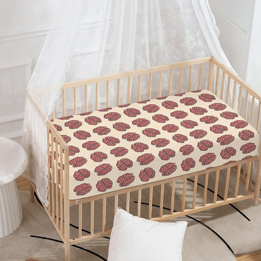 Human Brain Pattern Print Baby Crib Sheet