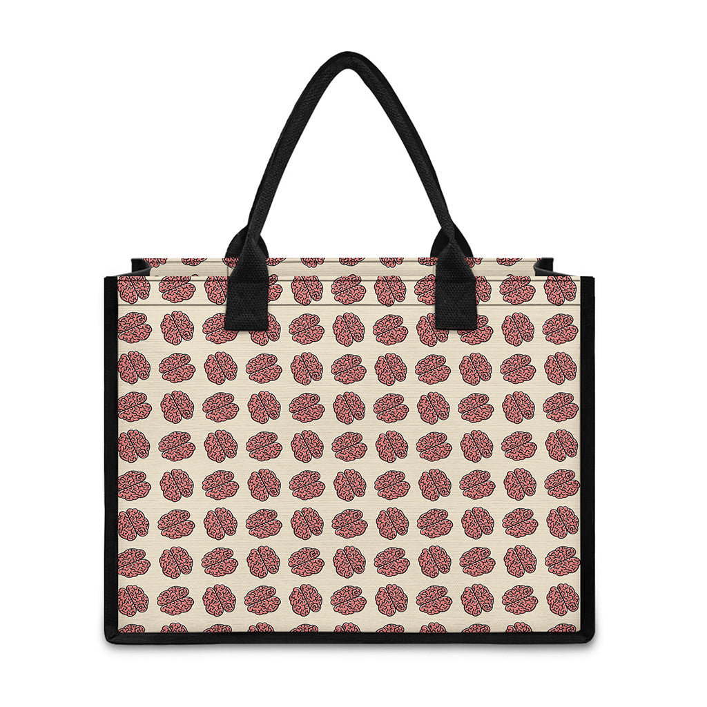 Human Brain Pattern Print Canvas Tote Bag