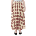 Human Brain Pattern Print Chiffon Maxi Skirt