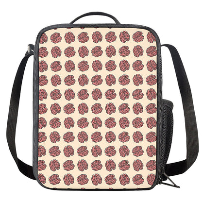Human Brain Pattern Print Crossbody Lunch Bag