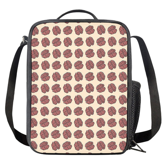 Human Brain Pattern Print Crossbody Lunch Bag