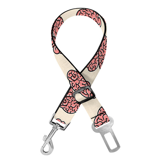 Human Brain Pattern Print Dog Seat Belt