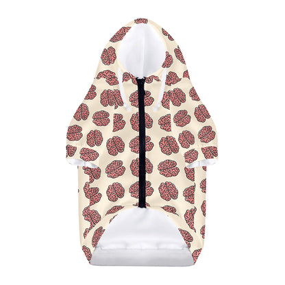 Human Brain Pattern Print Dog Zip Up Hoodie