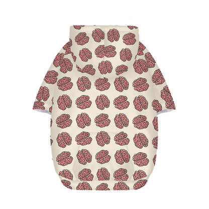 Human Brain Pattern Print Dog Zip Up Hoodie