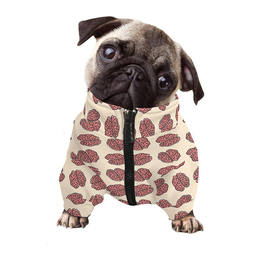 Human Brain Pattern Print Dog Zip Up Jacket
