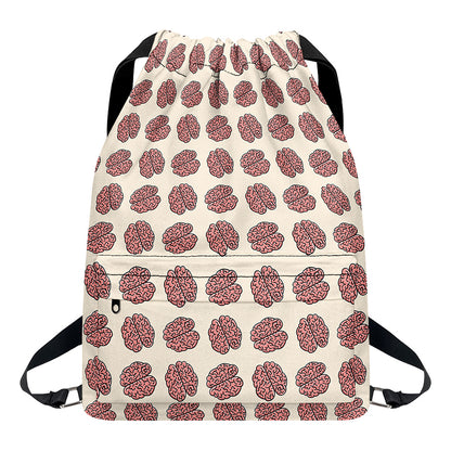 Human Brain Pattern Print Drawstring Backpack