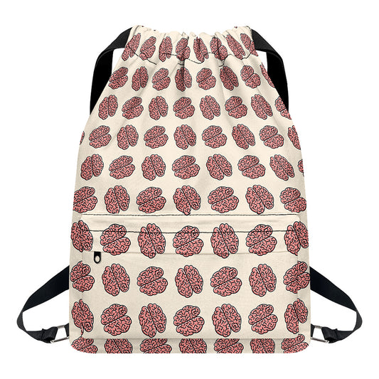 Human Brain Pattern Print Drawstring Backpack