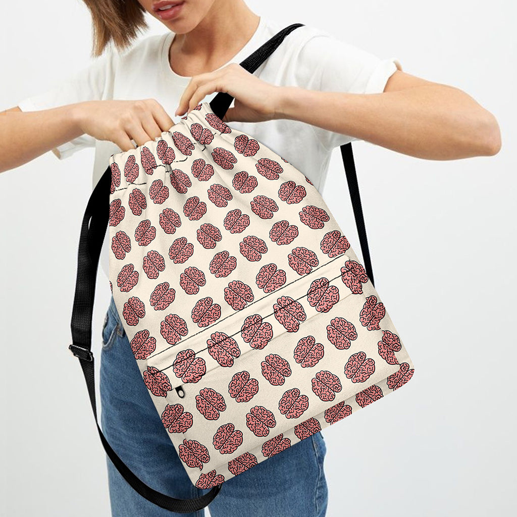 Human Brain Pattern Print Drawstring Backpack