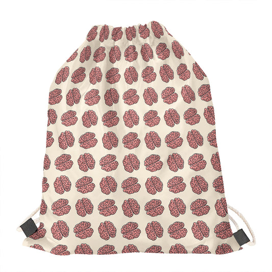 Human Brain Pattern Print Drawstring Bag