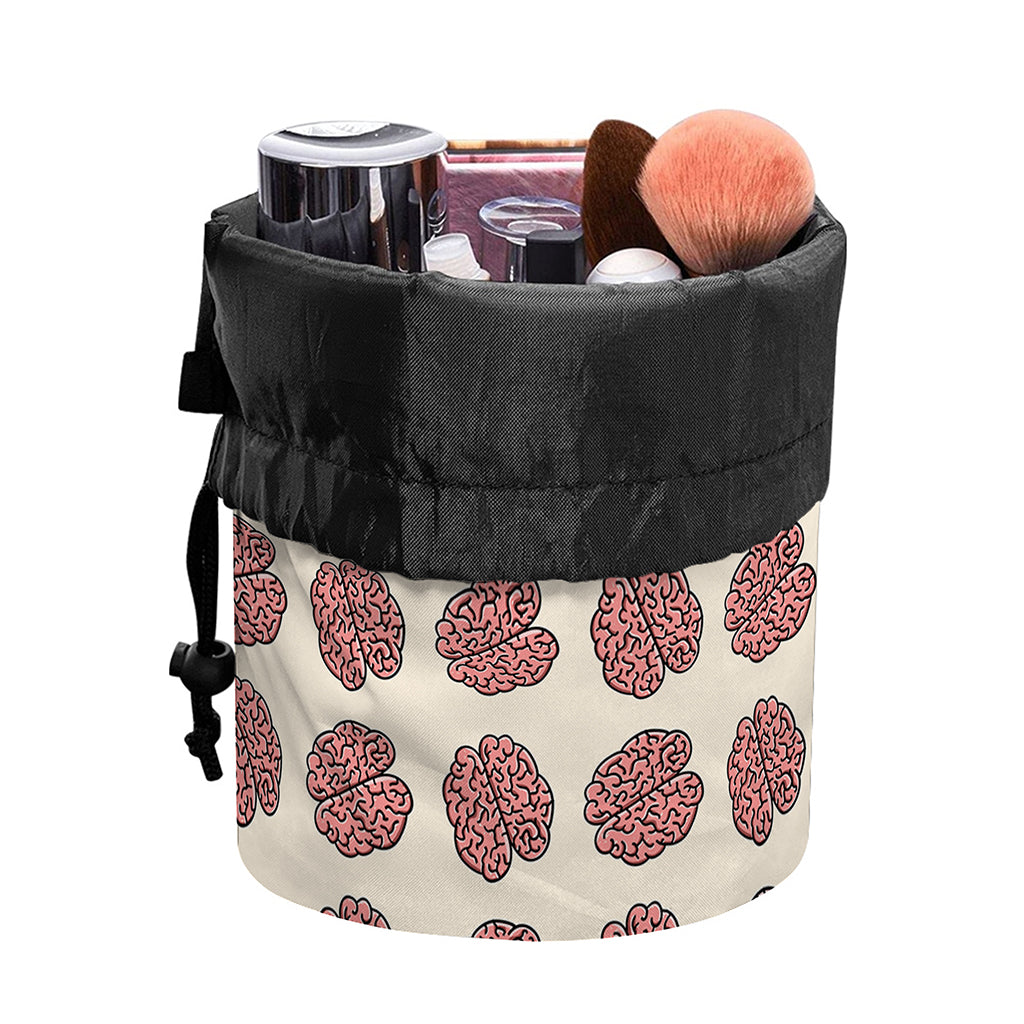 Human Brain Pattern Print Drawstring Makeup Bag
