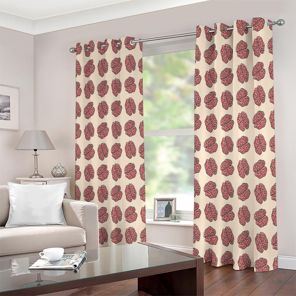 Human Brain Pattern Print Extra Wide Grommet Curtains