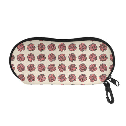 Human Brain Pattern Print Glasses Case