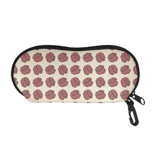 Human Brain Pattern Print Glasses Case