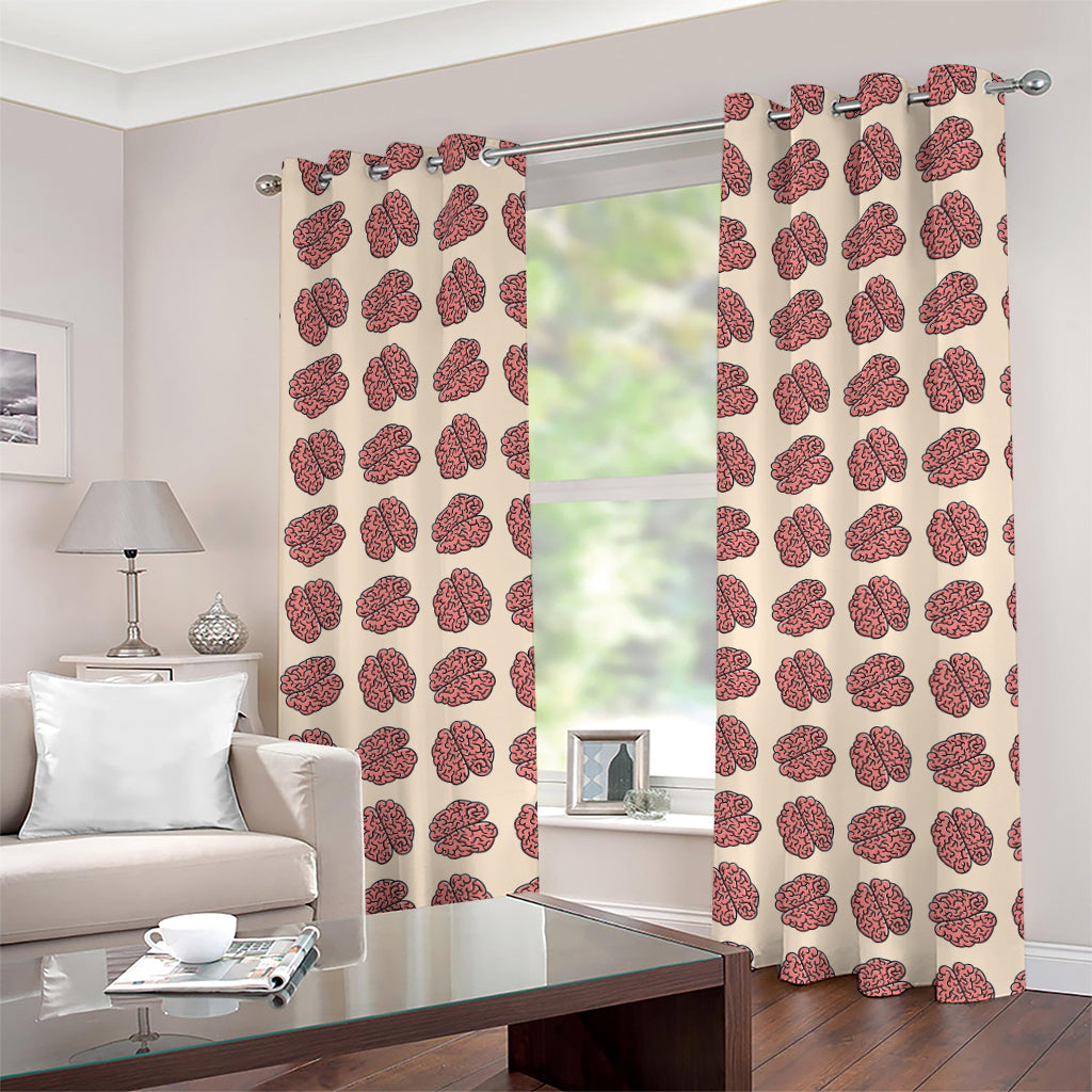 Human Brain Pattern Print Grommet Curtains