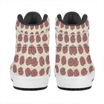 Human Brain Pattern Print High Top Leather Sneakers
