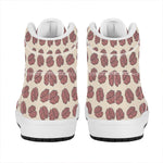 Human Brain Pattern Print High Top Leather Sneakers