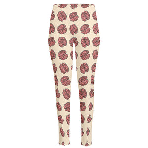 Human Brain Pattern Print High-Waisted Pocket Leggings