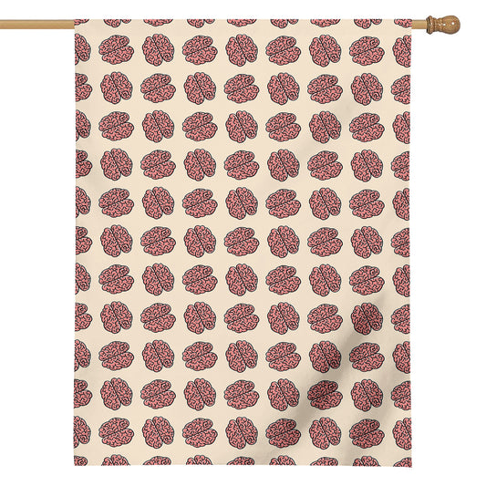 Human Brain Pattern Print House Flag