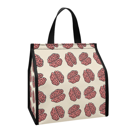 Human Brain Pattern Print Insulated Lunch Tote