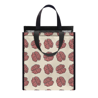 Human Brain Pattern Print Insulated Lunch Tote