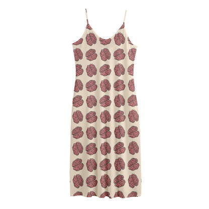 Human Brain Pattern Print Jersey Midi Cami Dress