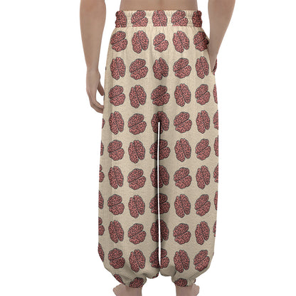 Human Brain Pattern Print Lantern Pants