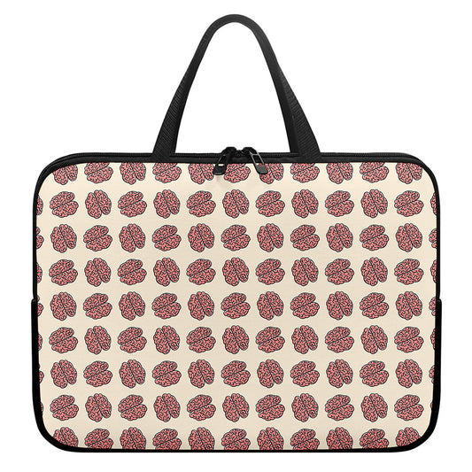 Human Brain Pattern Print Laptop Sleeve With Handle
