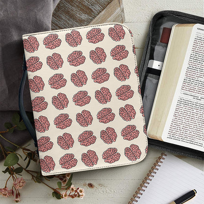 Human Brain Pattern Print Leather Bible Cover