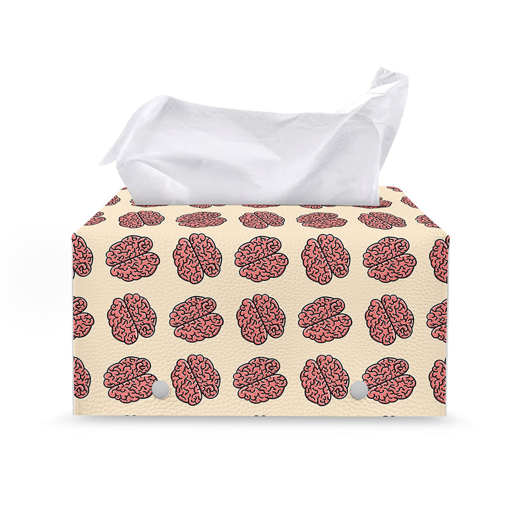 Human Brain Pattern Print Leather Tissue Box Cover