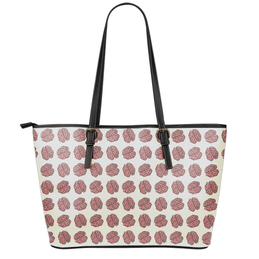 Human Brain Pattern Print Leather Tote Bag