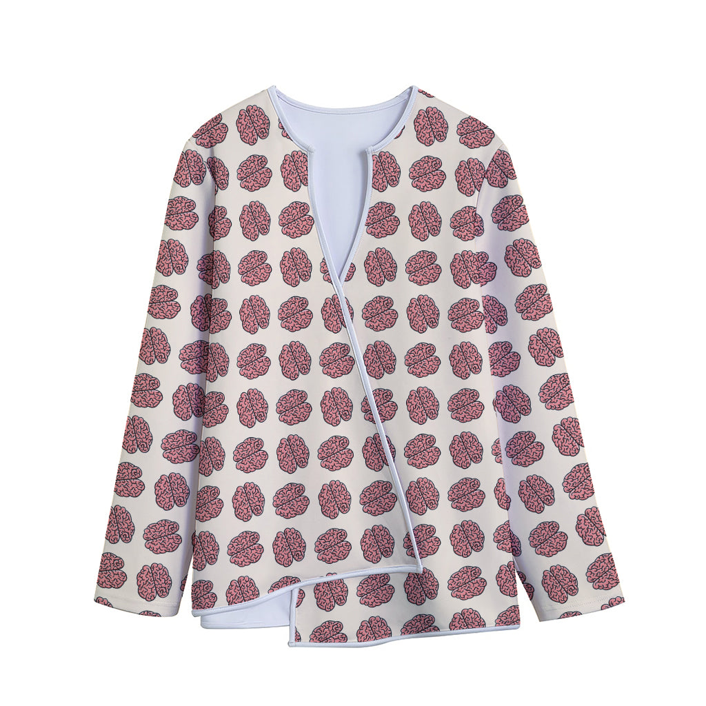 Human Brain Pattern Print Long Sleeve Short Coat
