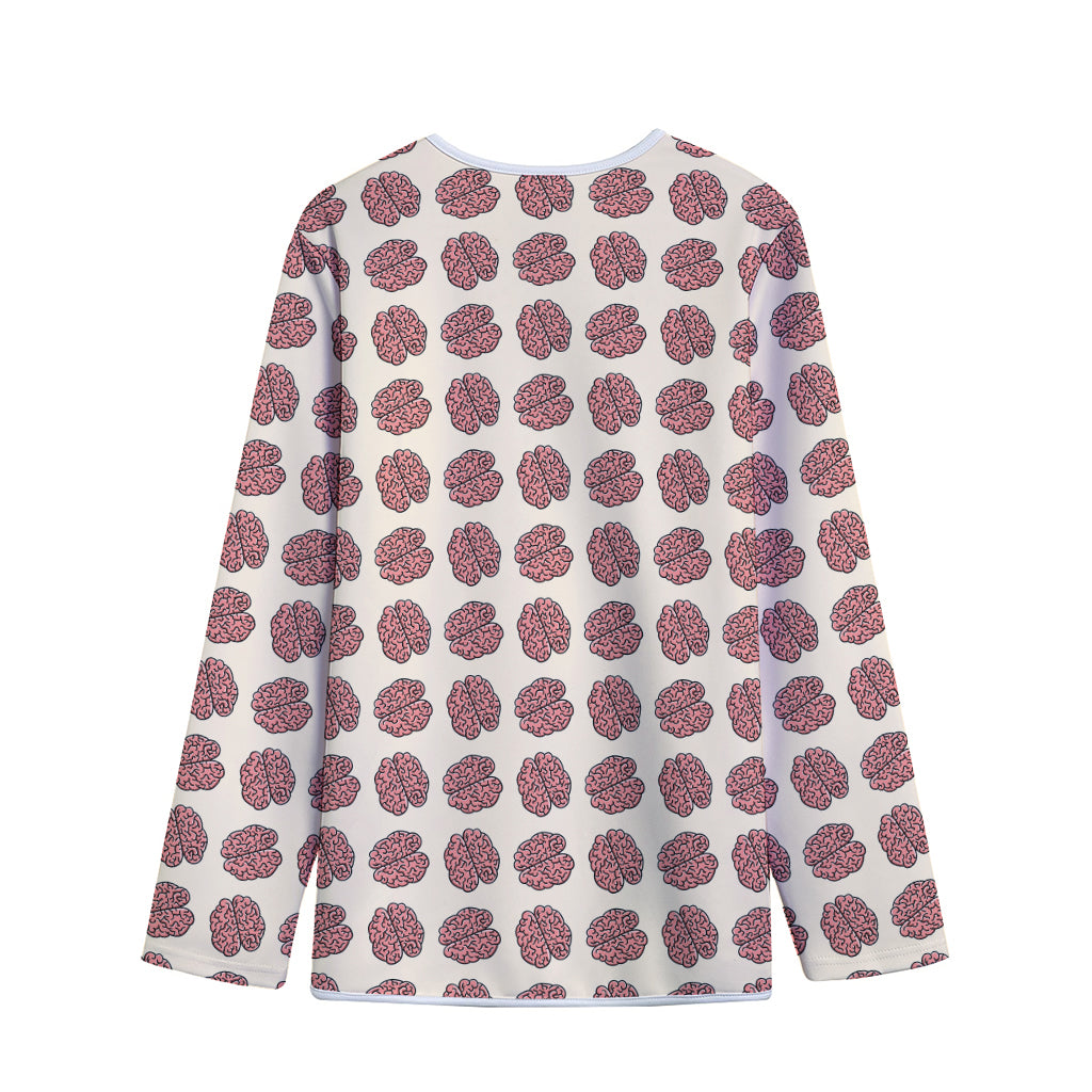 Human Brain Pattern Print Long Sleeve Short Coat