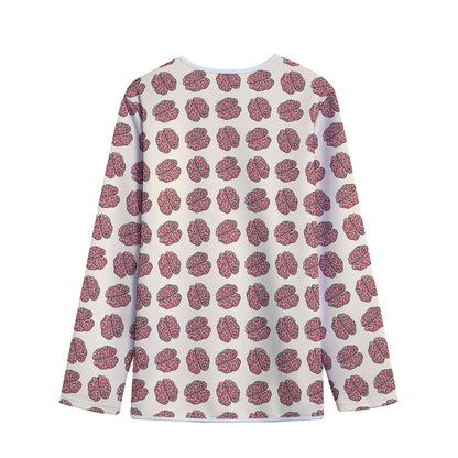 Human Brain Pattern Print Long Sleeve Short Coat