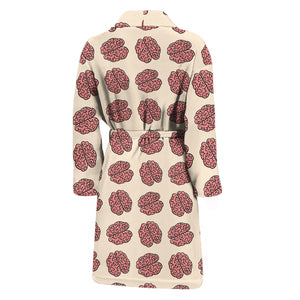 Human Brain Pattern Print Men's Bathrobe