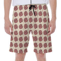 Human Brain Pattern Print Men's Beach Shorts