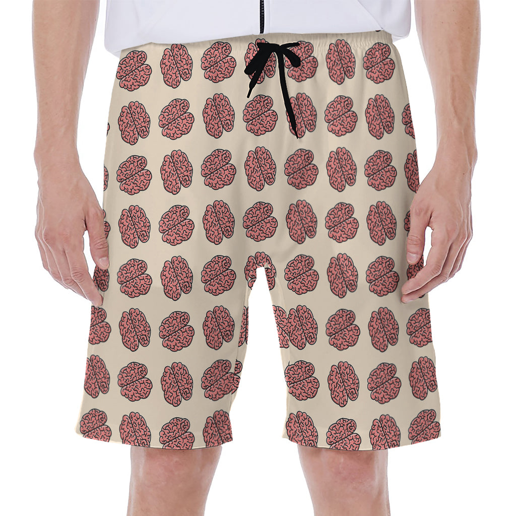 Human Brain Pattern Print Men's Beach Shorts