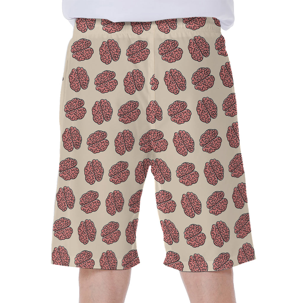 Human Brain Pattern Print Men's Beach Shorts