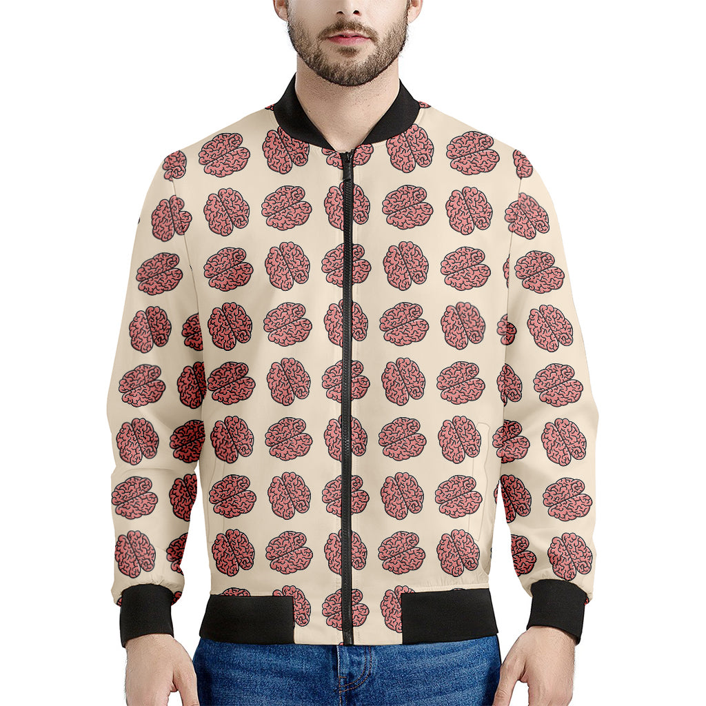 Human Brain Pattern Print Men's Bomber Jacket