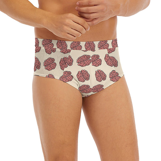 Human Brain Pattern Print Men's Briefs