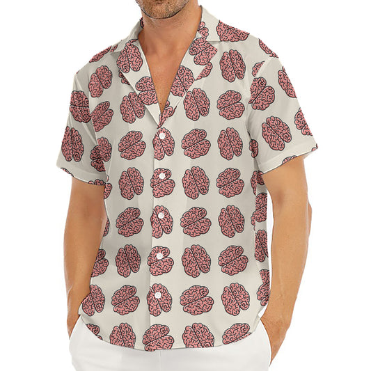 Human Brain Pattern Print Men's Deep V-Neck Shirt