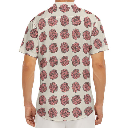 Human Brain Pattern Print Men's Deep V-Neck Shirt