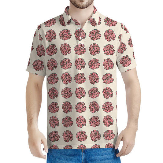 Human Brain Pattern Print Men's Polo Shirt