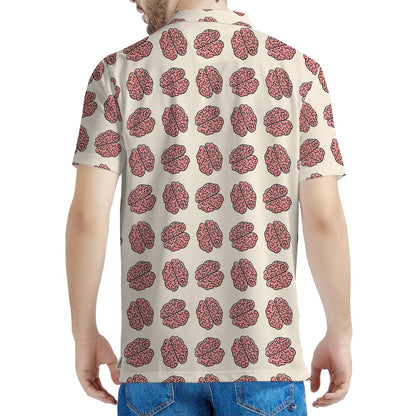 Human Brain Pattern Print Men's Polo Shirt