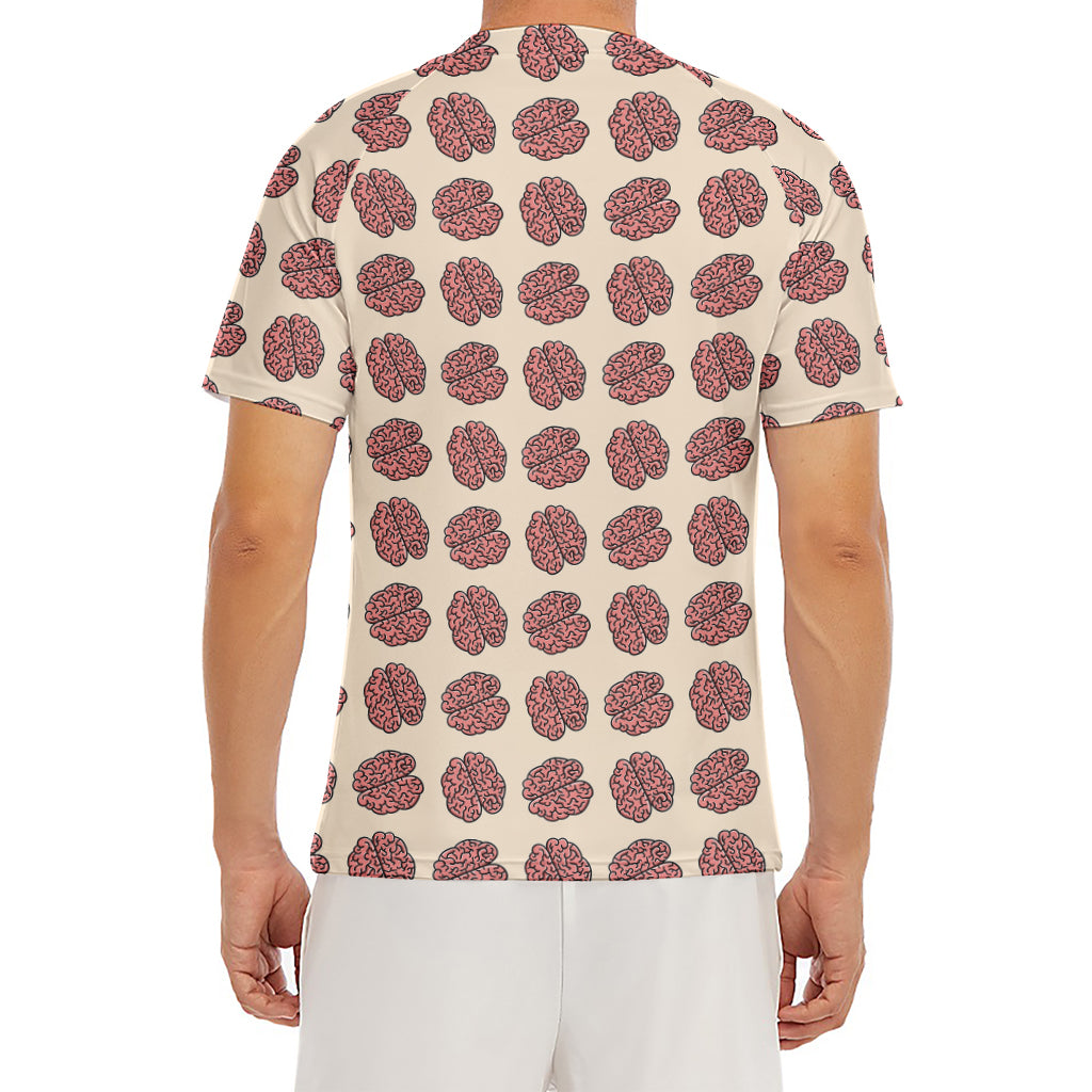 Human Brain Pattern Print Men's Short Sleeve Rash Guard